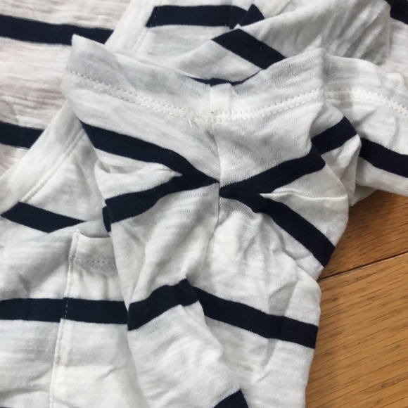 Madewell Whisper Cotton V-Neck w/ Pocket - Navy / White Stripes - Picture 13 of 16